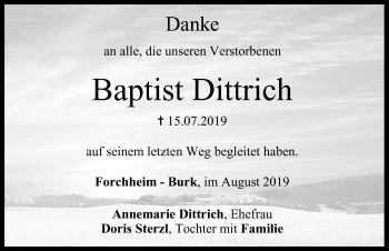 Anzeige von Baptist Dittrich von MGO