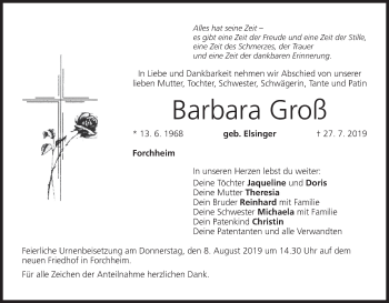 Anzeige von Barbara Groß von MGO