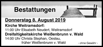 Anzeige von Bestattungen vom 08.08.2019 von MGO