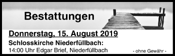Anzeige von Bestattungen vom 15.08.2019 von MGO