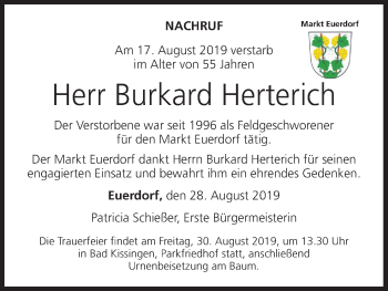 Anzeige von Burkard Herterich von MGO