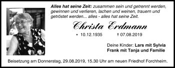 Anzeige von Christa Erdmann von MGO
