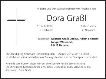 Anzeige von Dora Graßl von MGO