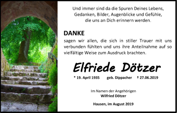 Anzeige von Elfriede Dötzer von MGO