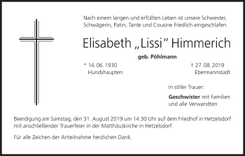 Anzeige von Elisabeth Himmerich von MGO