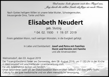Anzeige von Elisabeth Neudert von MGO