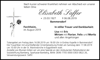 Anzeige von Elisabeth Saffer von MGO