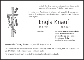 Anzeige von Engla Knauf von MGO
