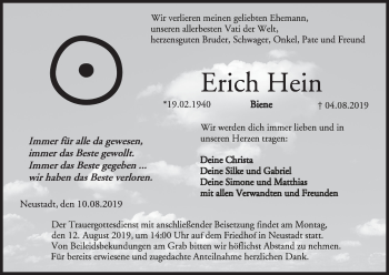 Anzeige von Erich Hein von MGO