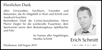 Anzeige von Erich Schmitt von MGO