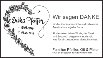 Anzeige von Erika Pfeiffer von MGO