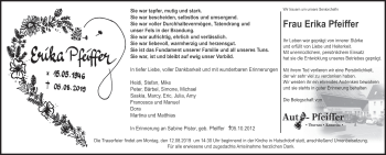 Anzeige von Erika Pfeiffer von MGO