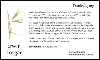 Anzeige von Erwin Losgar von MGO