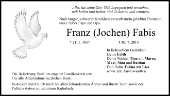 Anzeige von Franz Fabis von MGO