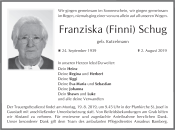 Anzeige von Franziska Schug von MGO