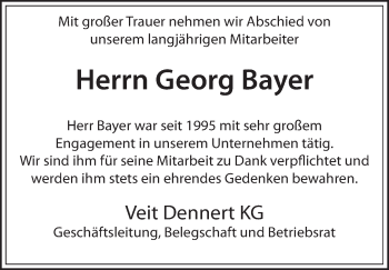 Anzeige von Georg Bayer von MGO