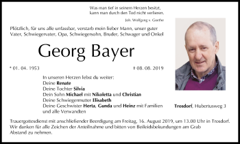 Anzeige von Georg Bayer von MGO