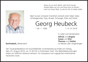 Anzeige von Georg Heubeck von MGO