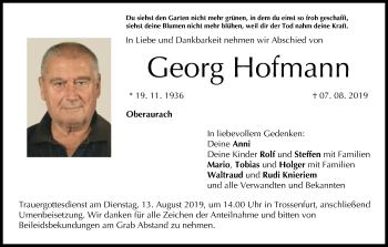Anzeige von Georg Hofmann von MGO