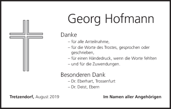 Anzeige von Georg Hofmann von MGO