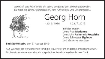 Anzeige von Georg Horn von MGO