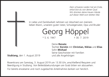 Anzeige von Georg Höppel von MGO