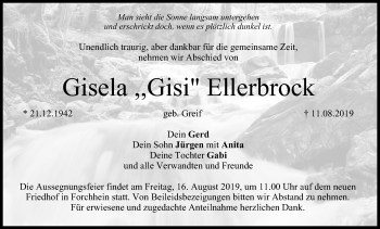 Anzeige von Gisela Gisi Ellerbrock von MGO