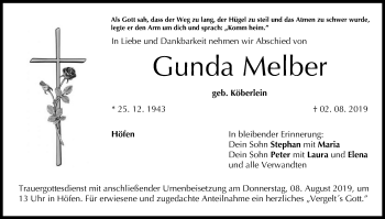 Anzeige von Gunda Melber von MGO