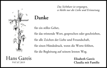 Anzeige von Hans Gareis von MGO