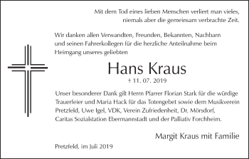 Anzeige von Hans Kraus von MGO