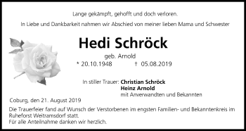 Anzeige von Hedi Schröck von MGO