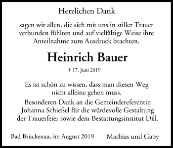 Anzeige von Heinrich Bauer von MGO