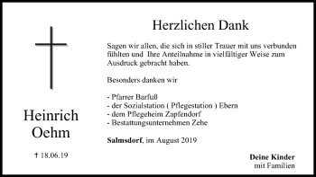 Anzeige von Heinrich Oehm von MGO