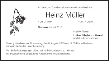 Anzeige von Heinz Müller von MGO