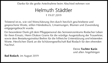 Anzeige von Helmuth Städtler von MGO