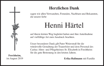 Anzeige von Henni Härtel von MGO