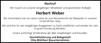 Anzeige von Herbert Weber von MGO