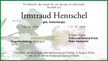 Anzeige von Irmtraud Hentschel von MGO