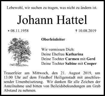 Anzeige von Johann Hattel von MGO