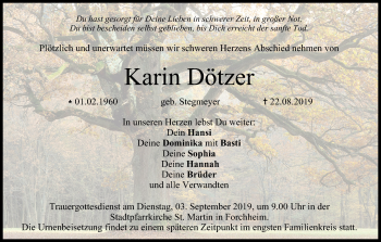 Anzeige von Karin Dötzer von MGO