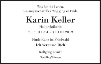 Anzeige von Karin Keller von MGO