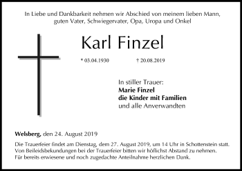 Anzeige von Karl Finzel von MGO