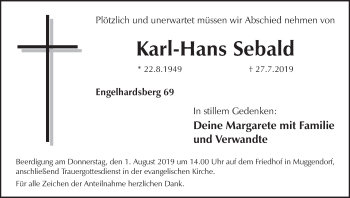 Anzeige von Karl-Hans Sebald von MGO