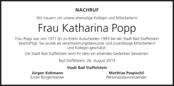 Anzeige von Katharina Popp von MGO