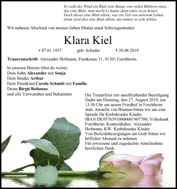 Anzeige von Klara Kiel von MGO