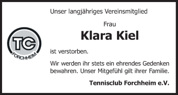 Anzeige von Klara Kiel von MGO