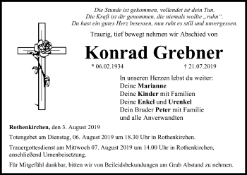 Anzeige von Konrad Grebner von MGO