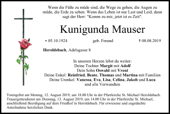 Anzeige von Kunigunda Mauser von MGO