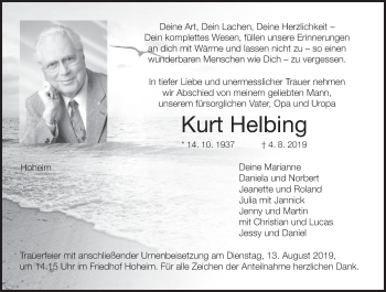 Anzeige von Kurt Helbing von MGO