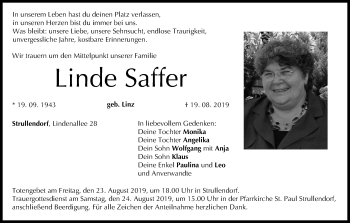 Anzeige von Linde Saffer von MGO